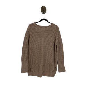 Hatch Womens Tan Crew Neck The Waffle Maternity Pullover Sweater Size OS Oversiz